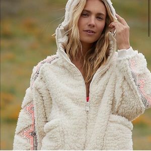 Free People XFP Movement Lodge Livin Jacket in Natural/Pink Large